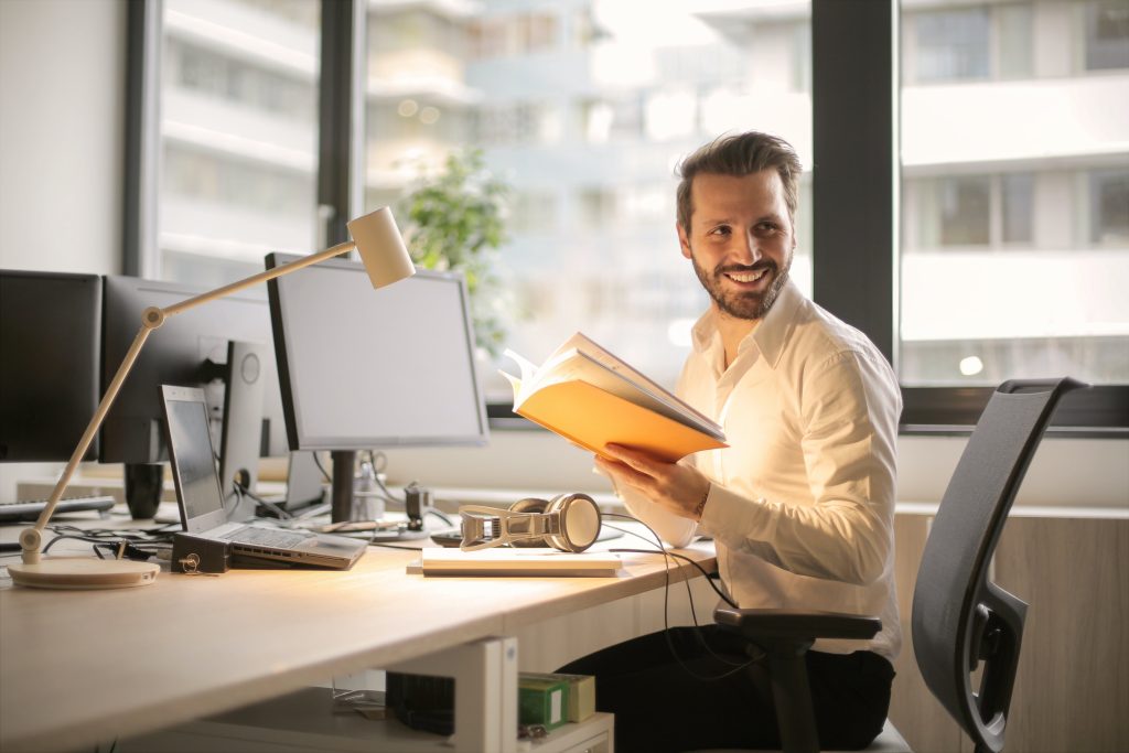 Professional man working in an office